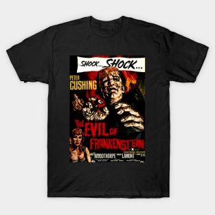 Classic Hammer Horror Movie Poster - The Evil of Frankenstein T-Shirt